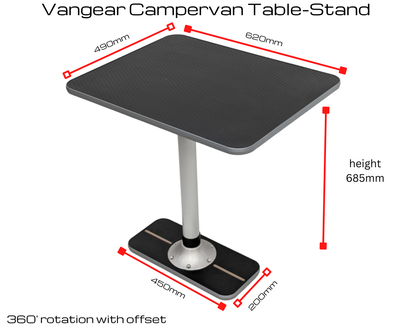 Camper van table stand