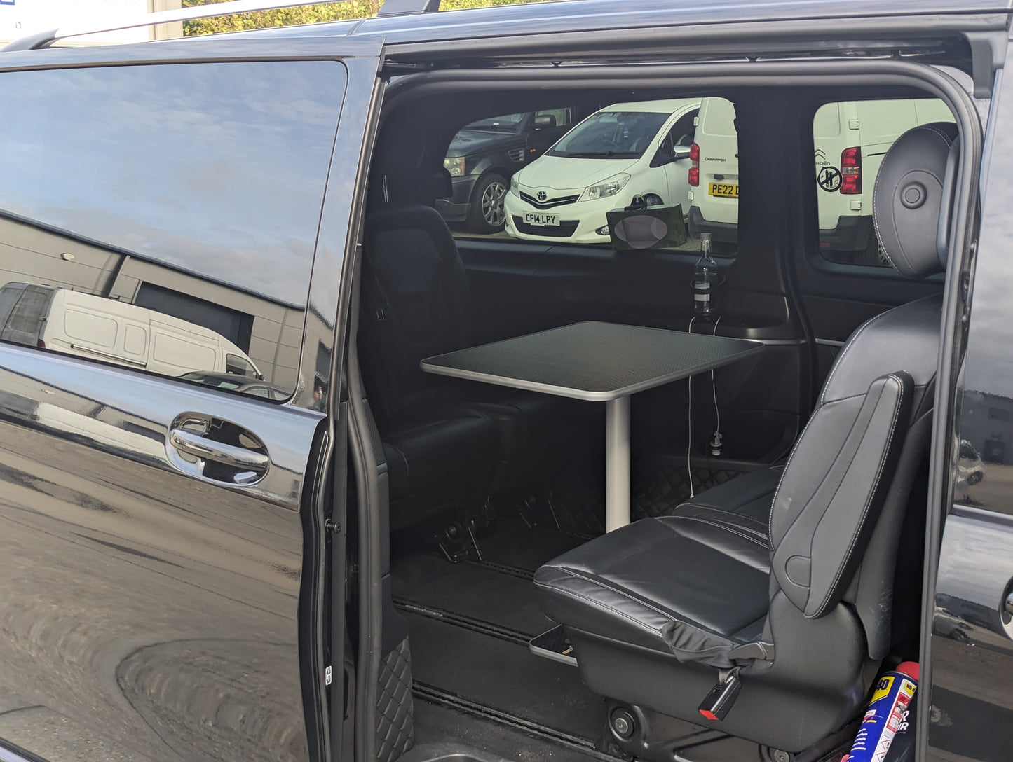 Camper van table stand