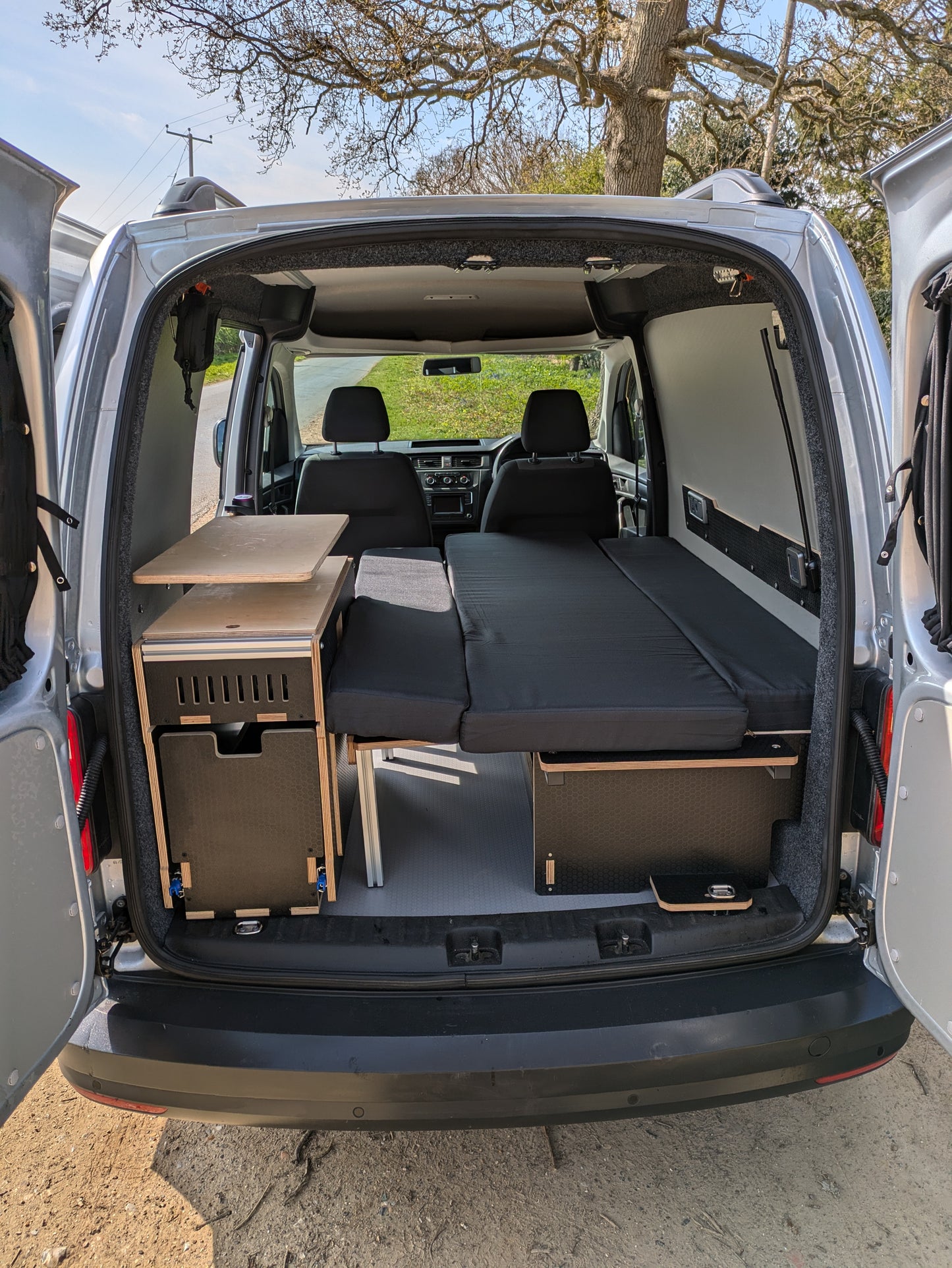 Vangear campervan conversion slide out bed