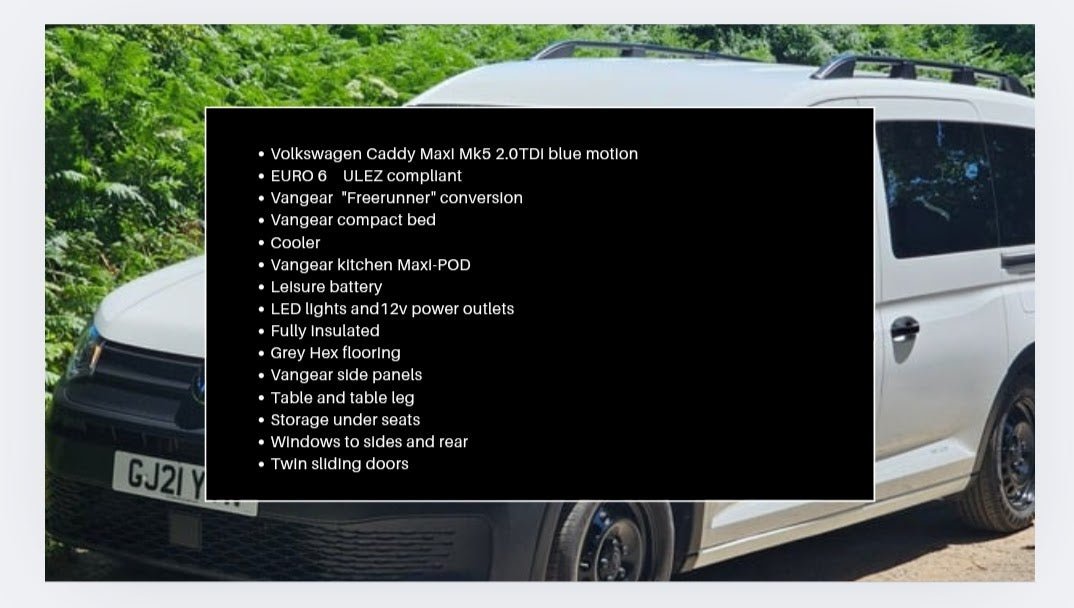 For Sale - Volkswagen 2021 Caddy Maxi Mk5 Campervan with a Vangear "Freerunner" conversion. - Vangear UK