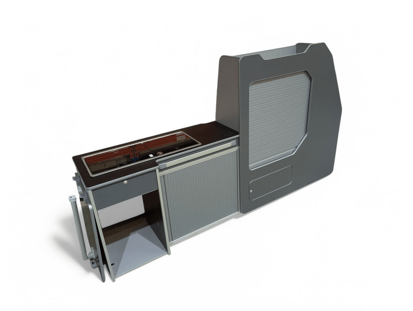 IN STOCK Transporter - System 50L for Volkswagen Transporter SWB (NOT including fridge) (Carbon Grey) - Vangear UK