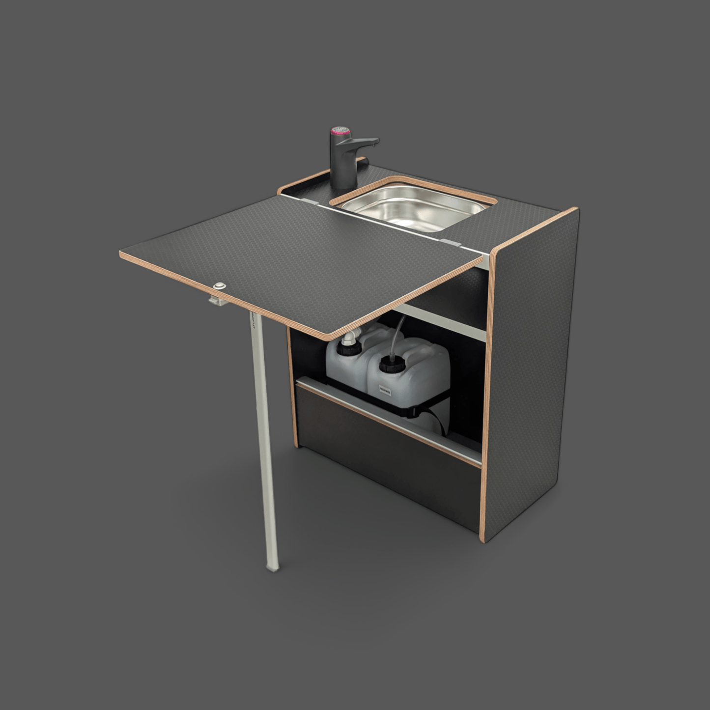 LIMITED EDITION Vangear Nano - Pod Campervan Kitchen (Ply Edge - Black hex) gen2.2 - Vangear UK