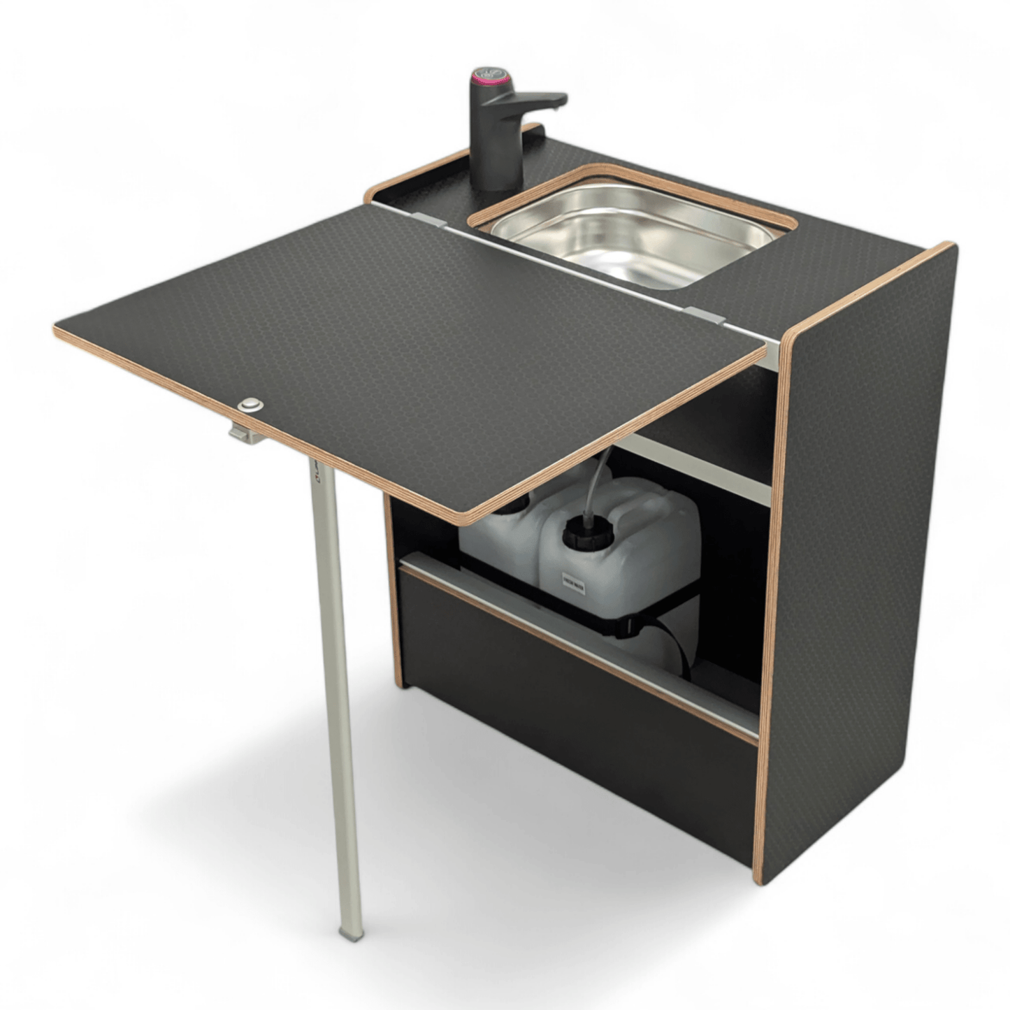 LIMITED EDITION Vangear Nano - Pod Campervan Kitchen (Ply Edge - Black hex) gen2.2 - Vangear UK
