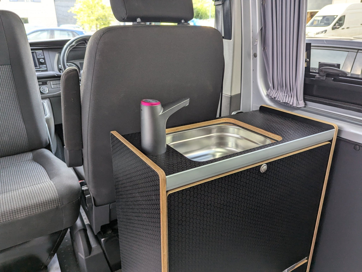LIMITED EDITION Vangear Nano - Pod Campervan Kitchen (Ply Edge - Black hex) gen2.2 - Vangear UK
