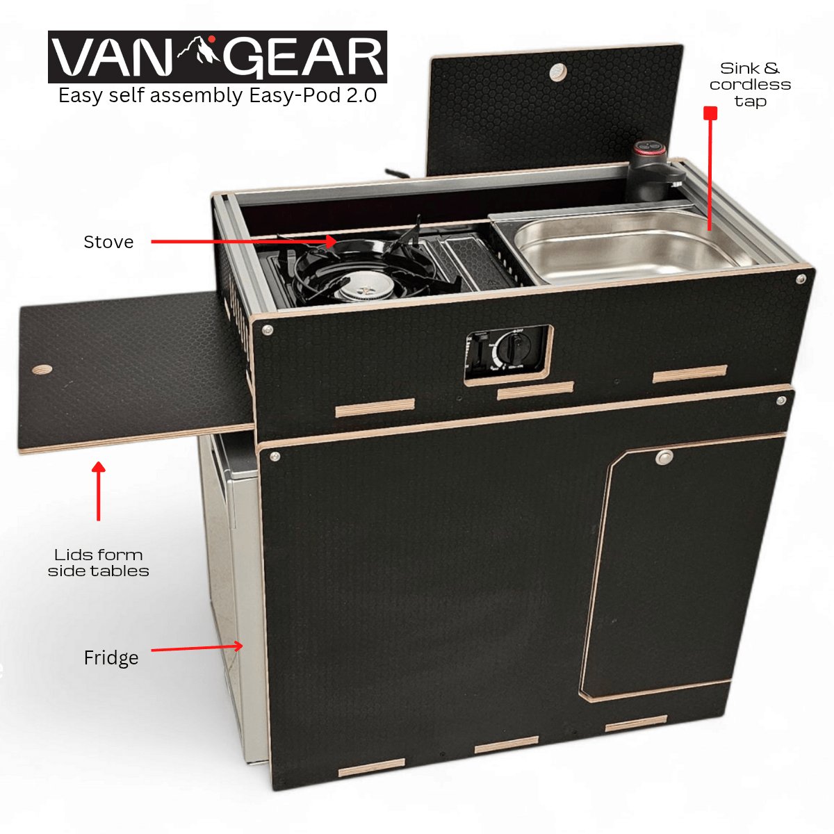 NEW Vangear Easy - Pod 2.0 campervan kitchen for CRX50 type fridge (fridge NOT included) - Vangear UK
