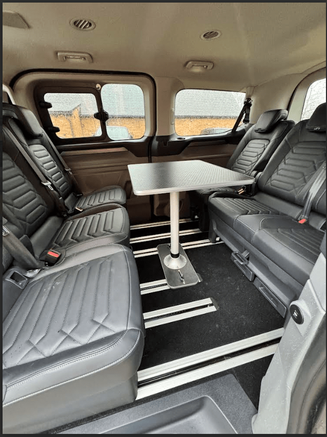 NEW VW T7 Caravelle - Ford Tourneo - Vangear campervan table & stand - Vangear UK
