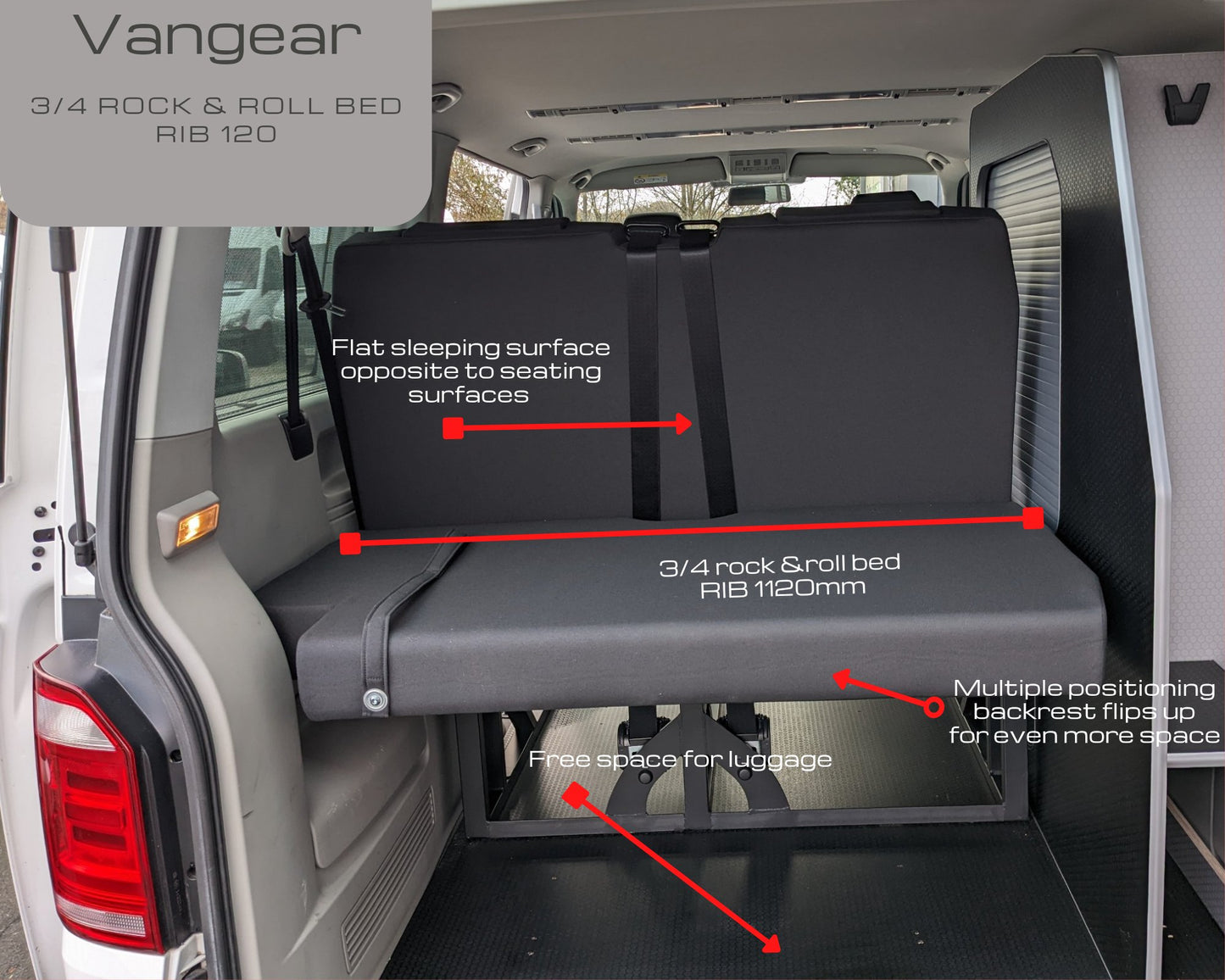 Scopema RIB 112 Altair Bed - VW Brick - Rock & Roll bed - Vangear UK