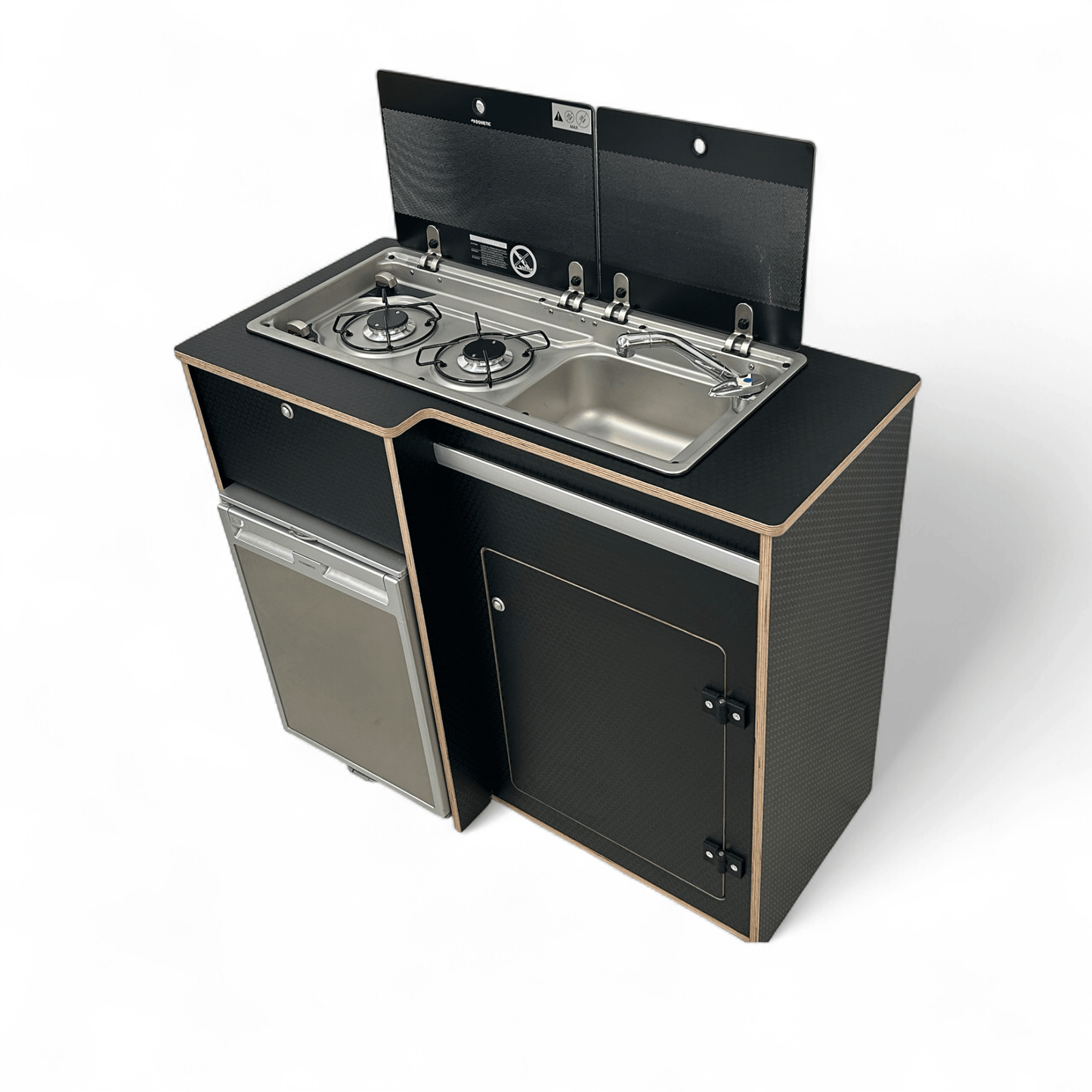 SEPT SALE - Fridge - Pod 50L (Ply Edge Version) campervan kitchen by Vangear (FREE Table) (fridge not included) - Vangear UK