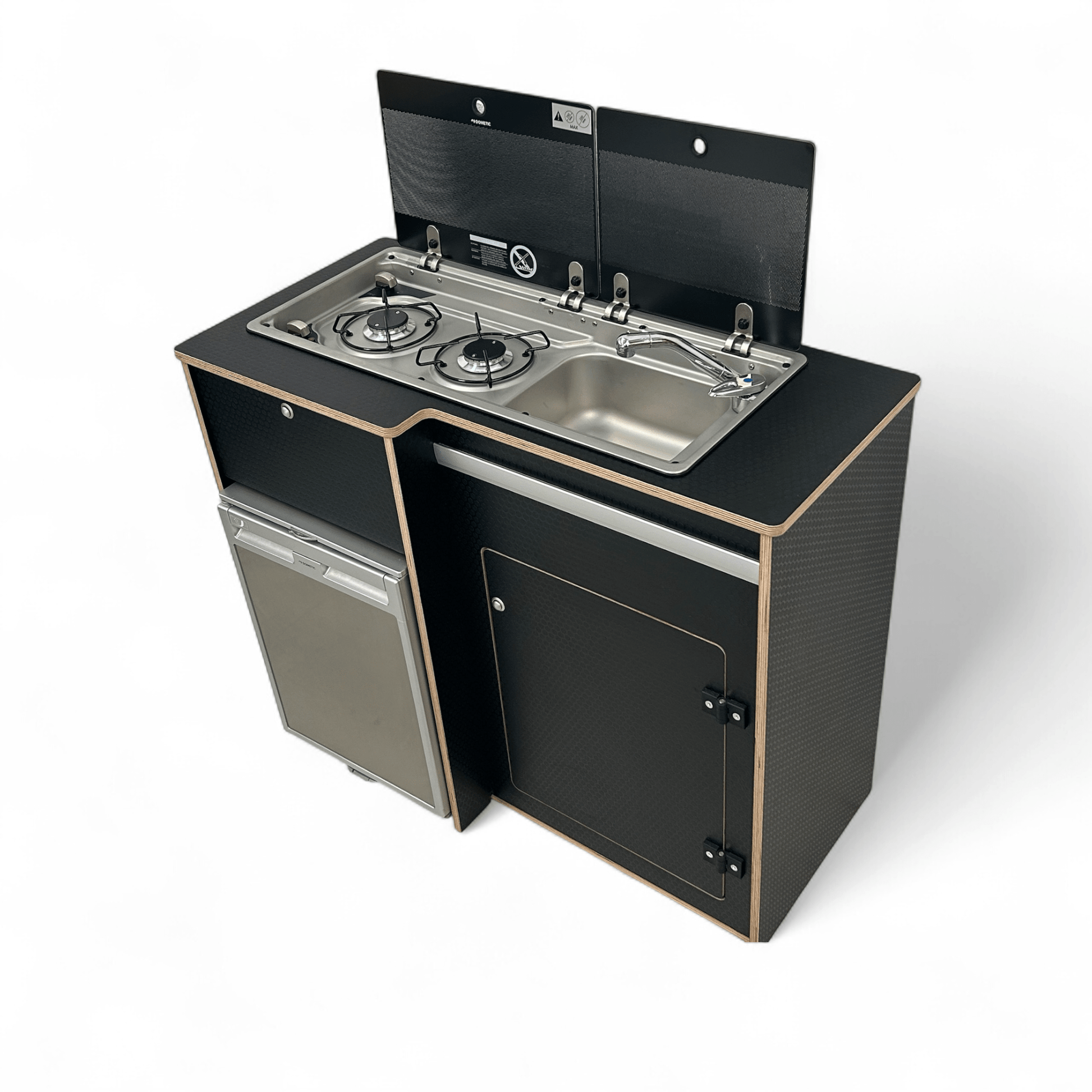 SEPT SALE - Fridge - Pod 50L (Ply Edge Version) campervan kitchen by Vangear (FREE Table) (fridge not included) - Vangear UK