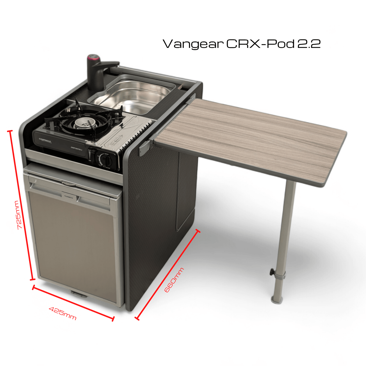 Vangear CRX - Pod 2.2 campervan fridge pod (Carbon Grey)(NOT including fridge) - Vangear UK