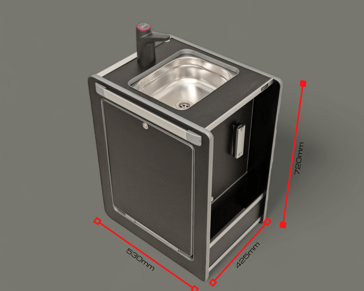 Vangear Mini - Pod Campervan Kitchen Pod 3.0 - Black or Carbon Grey - Vangear UK