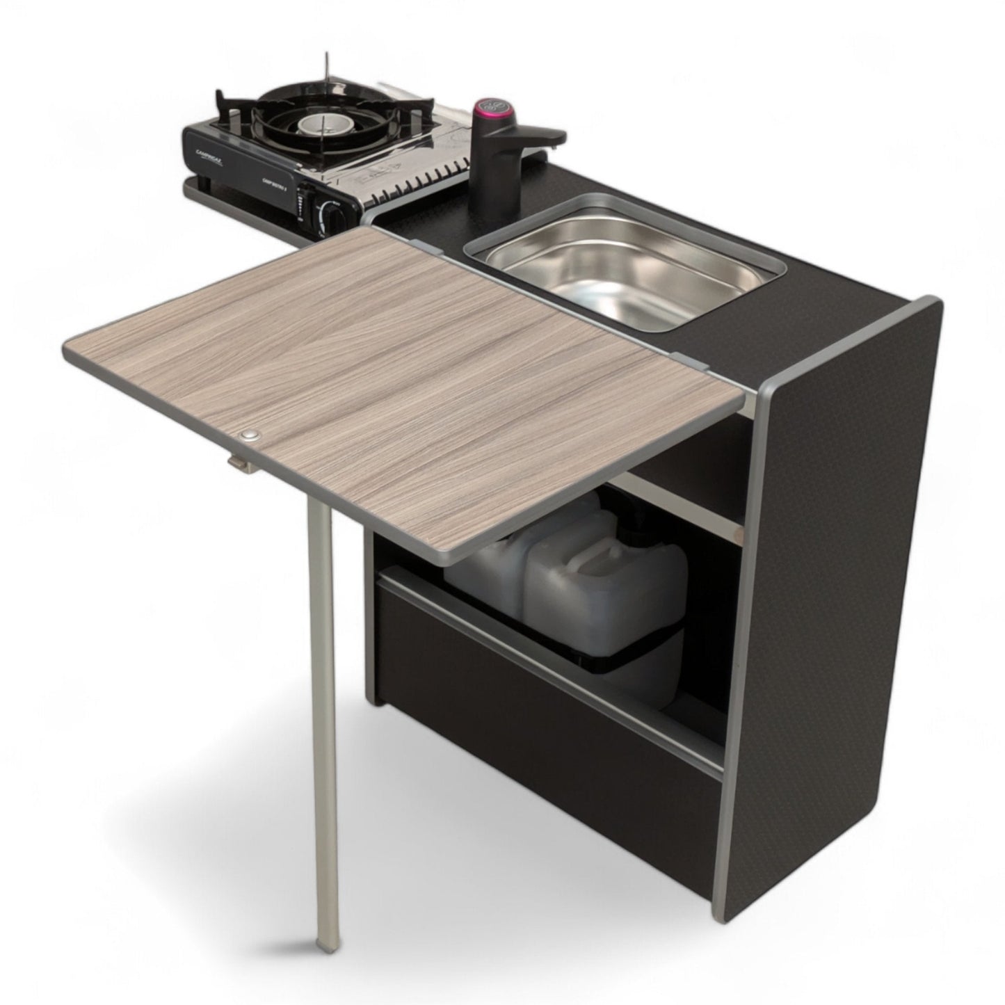 Vangear Nano - Pod Campervan Kitchen (Black) gen2.2 - Vangear UK
