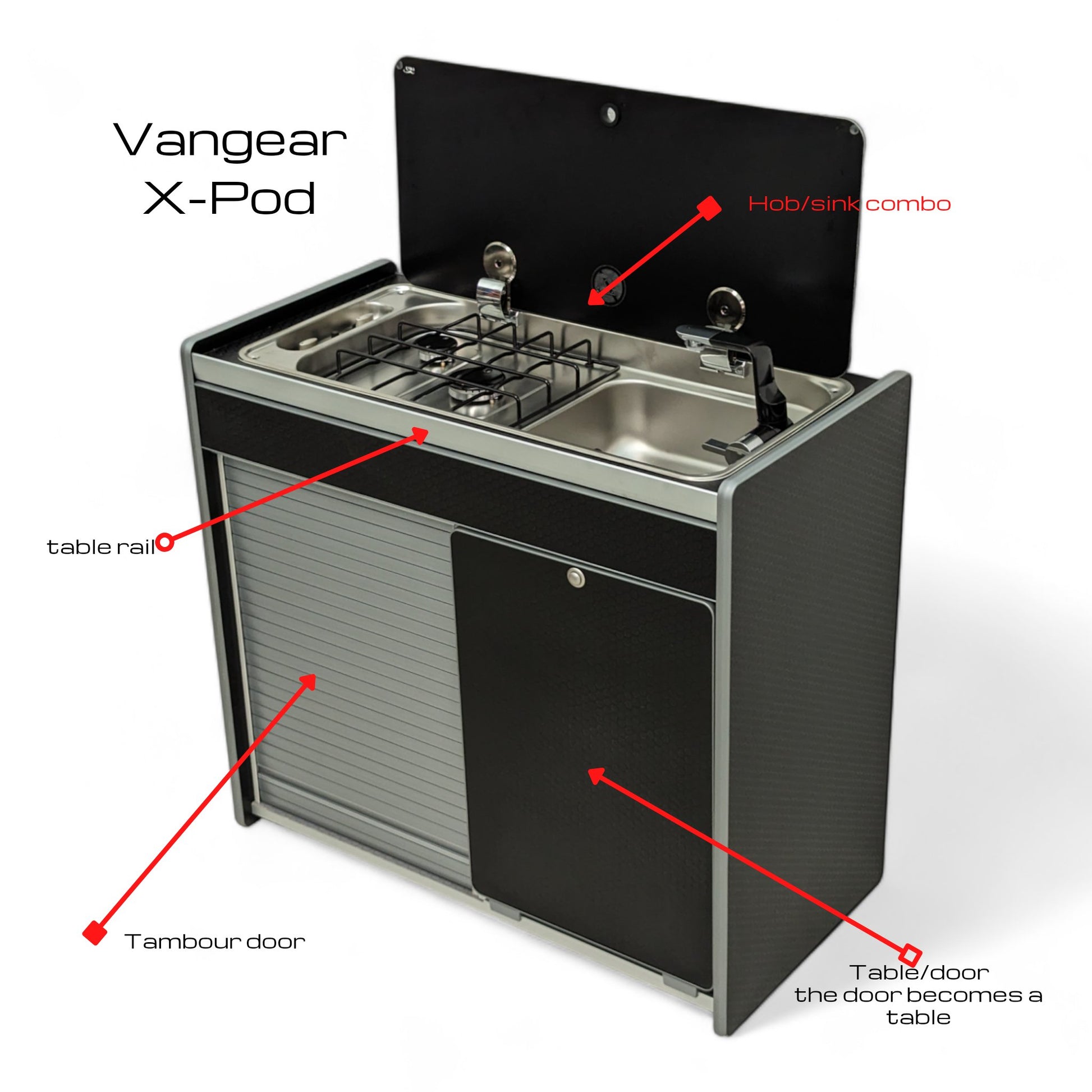 Vangear X-Pod (Gen2) Campervan kitchen (Black) - Vangear UK
