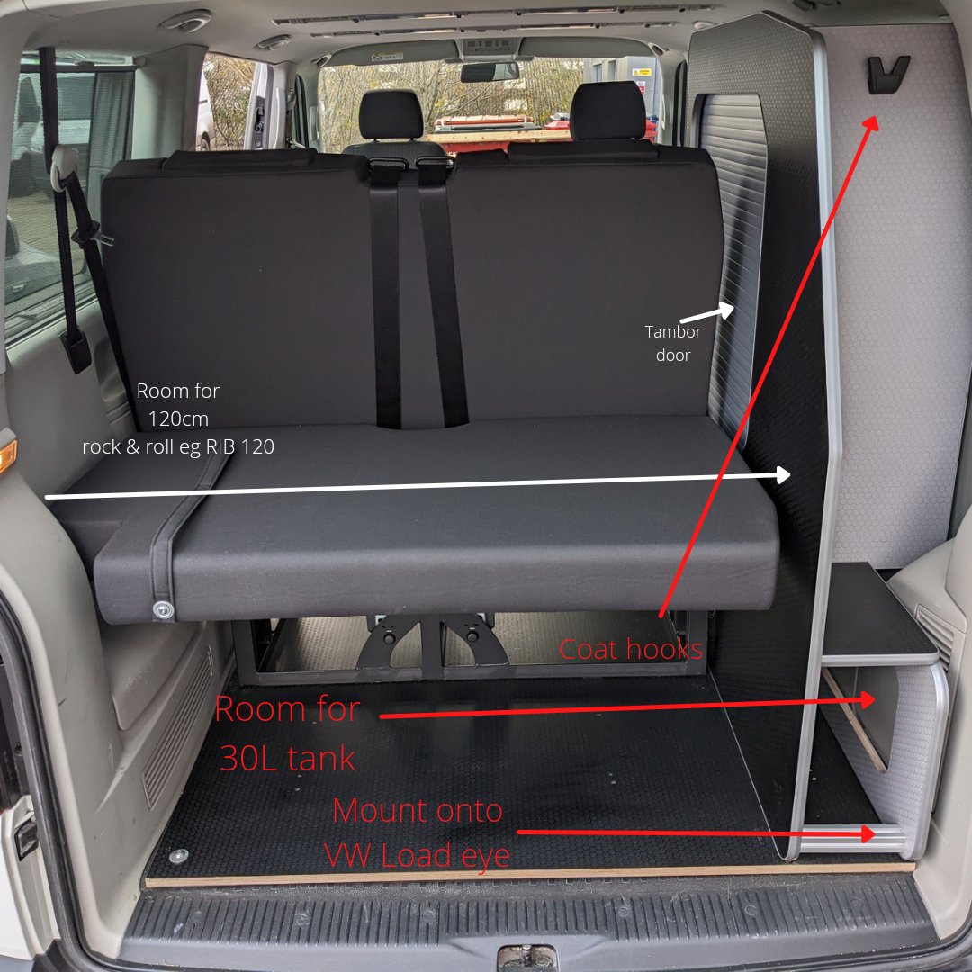 Rear-Pod (deeper version for panel vans) make a modular campervan system - Vangear UK