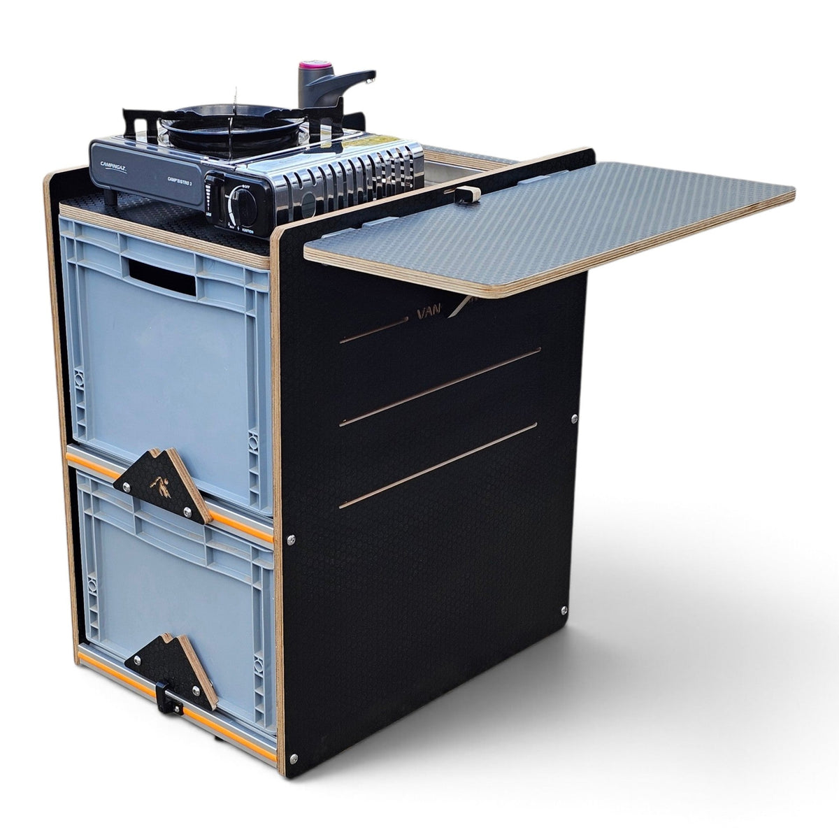 1.1 & 1.2 NEO-POD campervan kitchen-with euroboxes-(NOT including stove) - Vangear UK