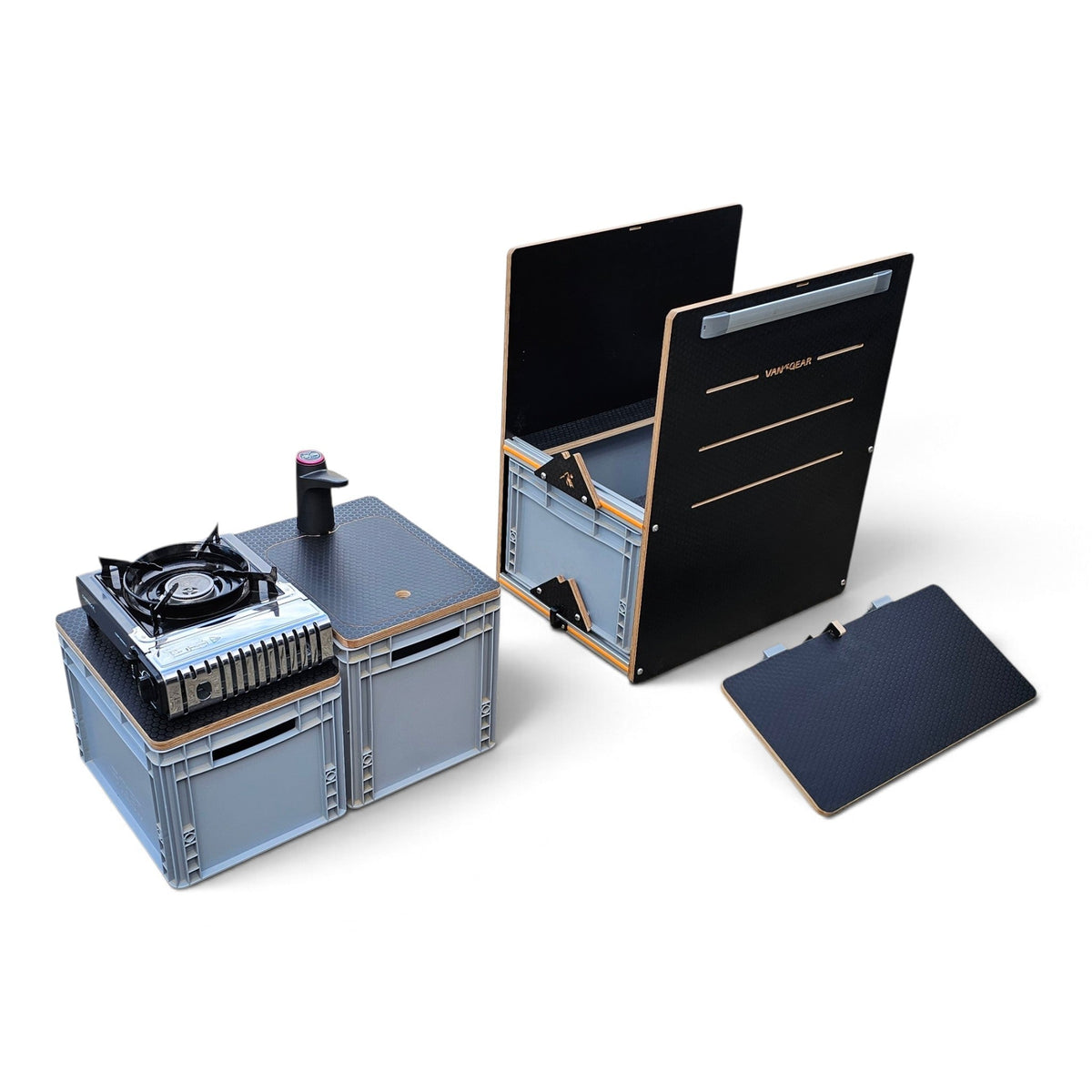 1.1 & 1.2 NEO-POD campervan kitchen-with euroboxes-(NOT including stove) - Vangear UK