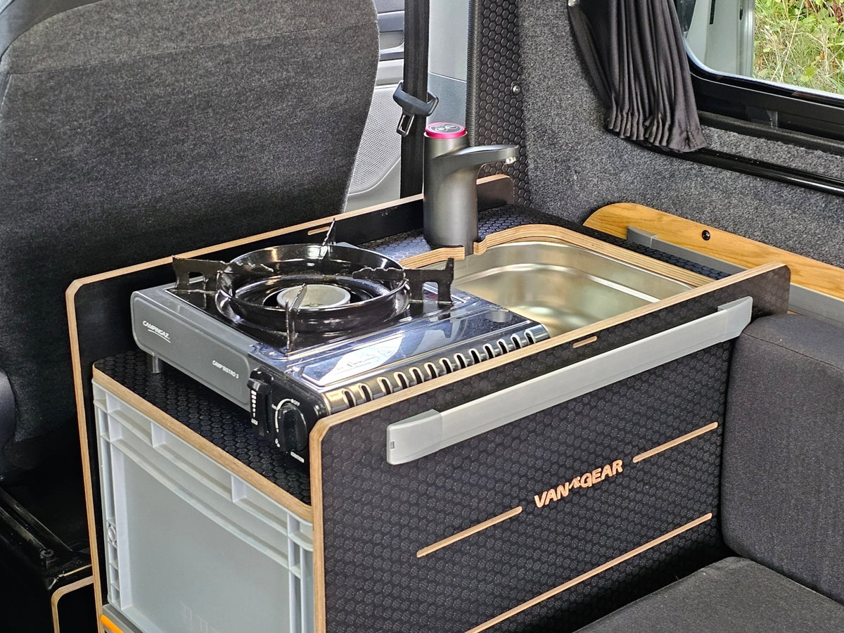 1.1 & 1.2 NEO-POD campervan kitchen-with euroboxes-(NOT including stove) - Vangear UK