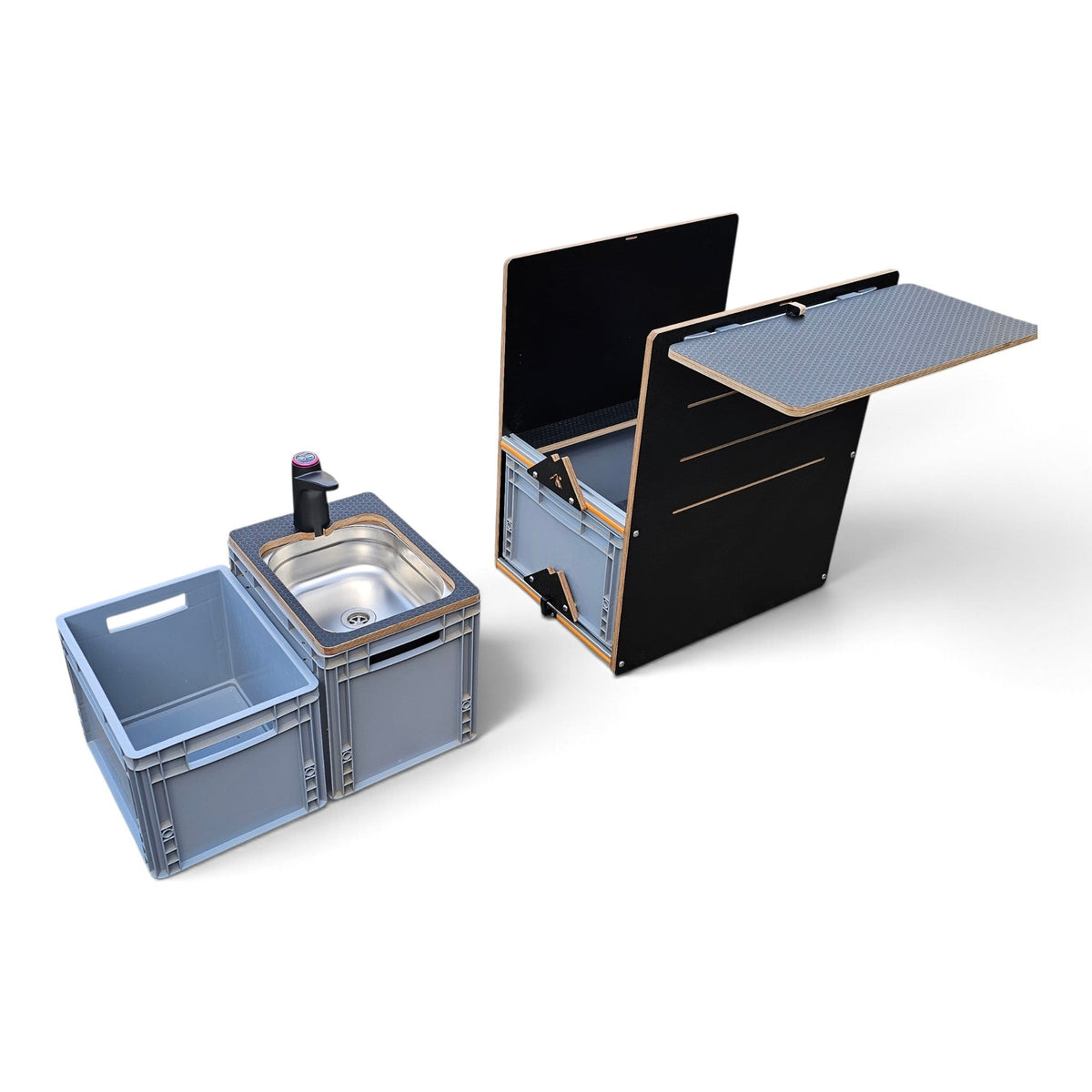 1.1 & 1.2 NEO-POD campervan kitchen-with euroboxes-(NOT including stove) - Vangear UK