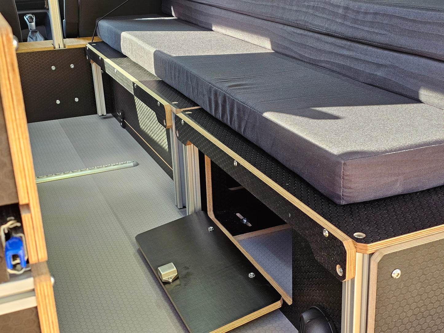 Campervan bed and storage vangear