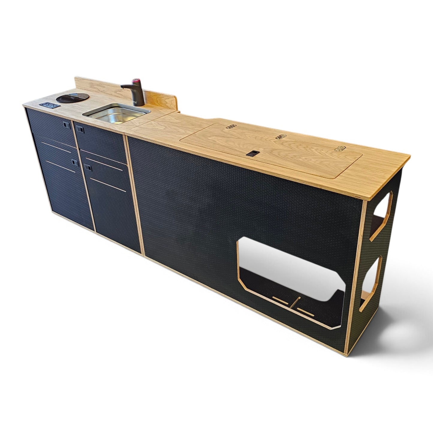 VW T7 - Ford Custom - Down the side furniture - Woody-Pods (electric version)