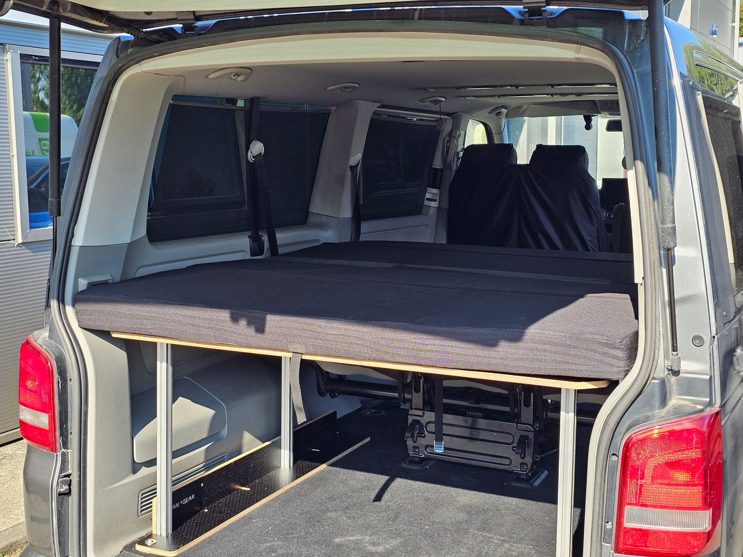 NEW Volkswagen Siesta Bed 2.0 campervan Bed for 3rd row seats (LWB) Transporter or Shuttle T5 T6 T6.1