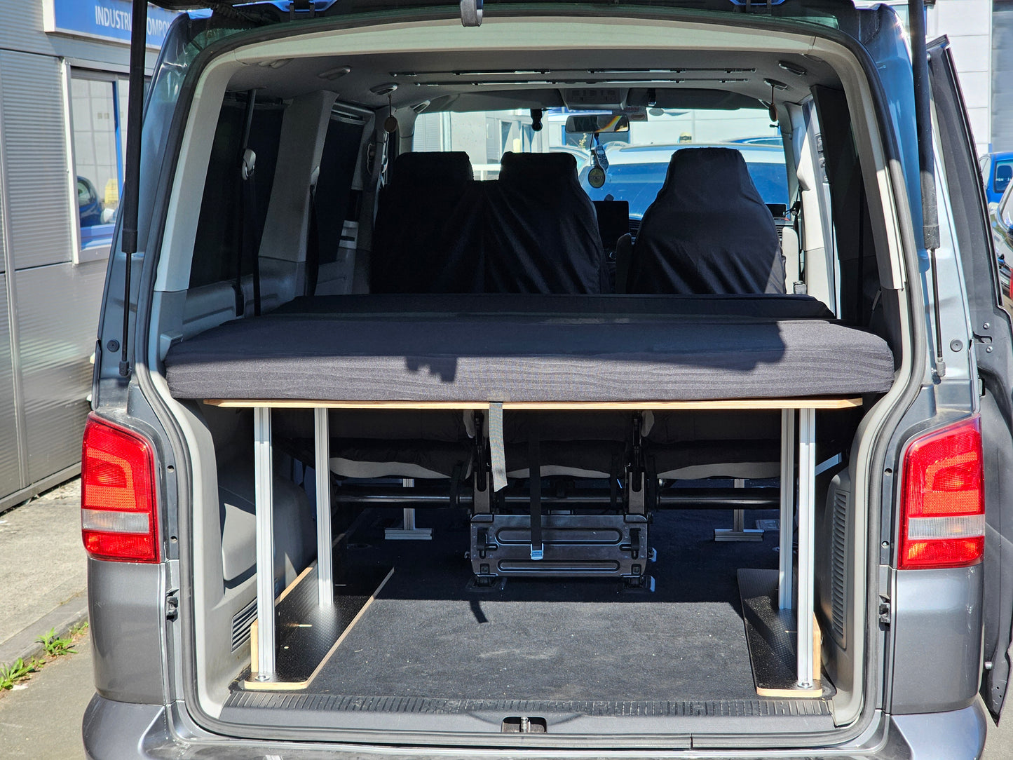 NEW Volkswagen Siesta Bed 2.0 campervan Bed for 3rd row seats (LWB) Transporter or Shuttle T5 T6 T6.1