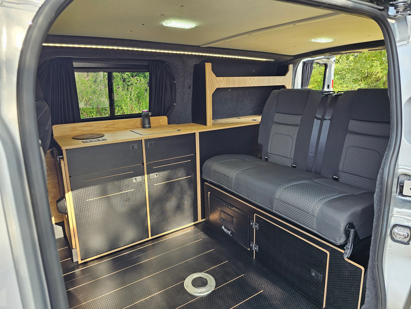 VW T7 - Ford Custom - Down the side furniture - Woody-Pods (electric version)