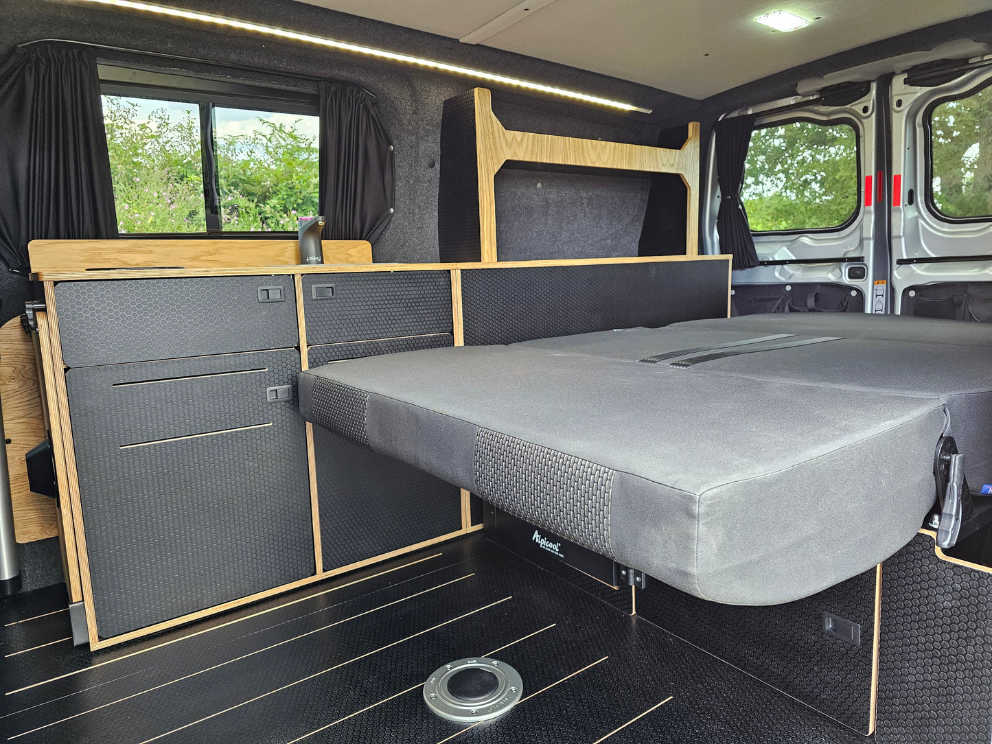 VW T7 - Ford Custom - Down the side furniture - Woody-Pods (electric version)