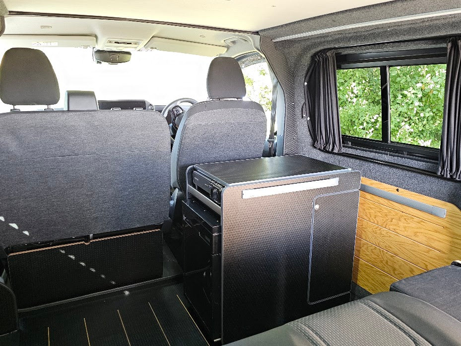 IN STOCK Vangear stove CRX-Pod 3.0 campervan kitchen fridge pod - Black with dark grey trim  (fridge not included)