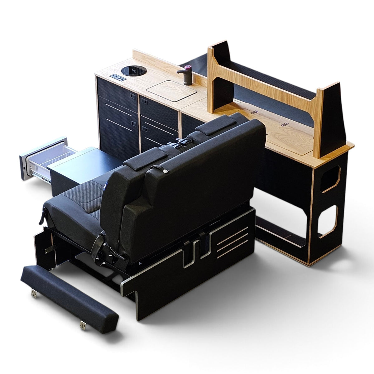 EX-DISPLAY CAMPERVAN KIT- VW T7 - Ford Custom -Woody-Pods -RIB-Fridge