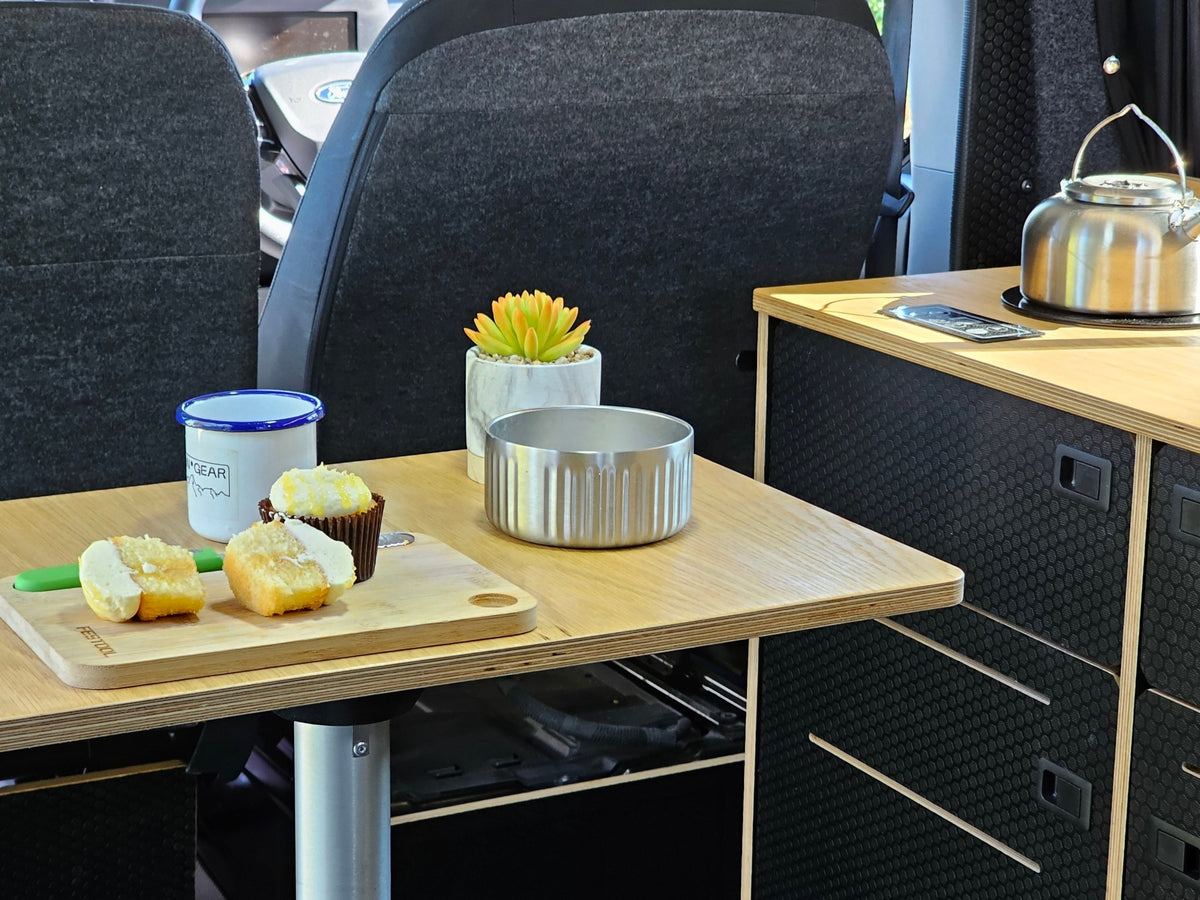 EX-DISPLAY CAMPERVAN KIT- VW T7 - Ford Custom -Woody-Pods -RIB-Fridge - Vangear UK