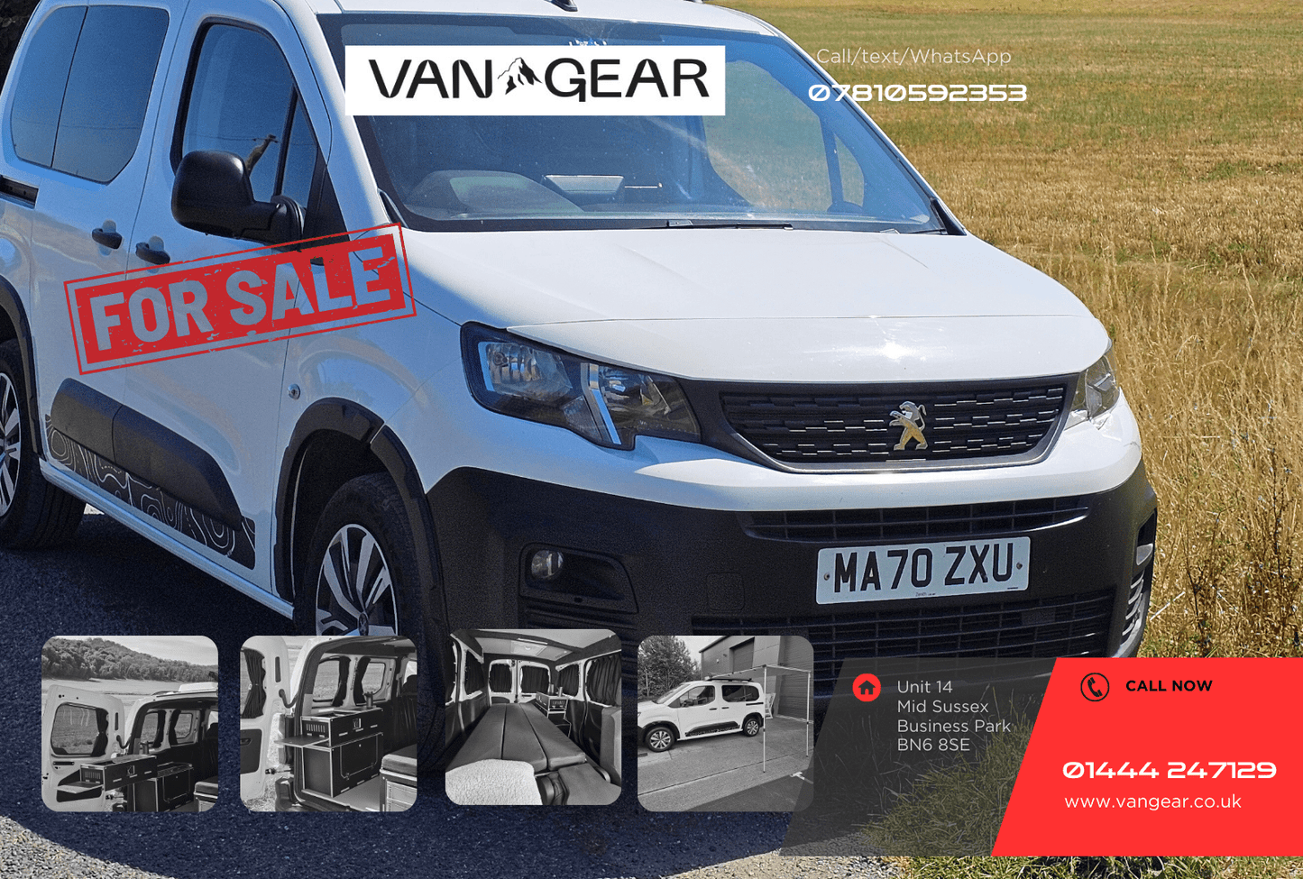 FOR SALE - Peugeot Partner 2021 Campervan with a Vangear "Freerunner" conversion. - Vangear UK