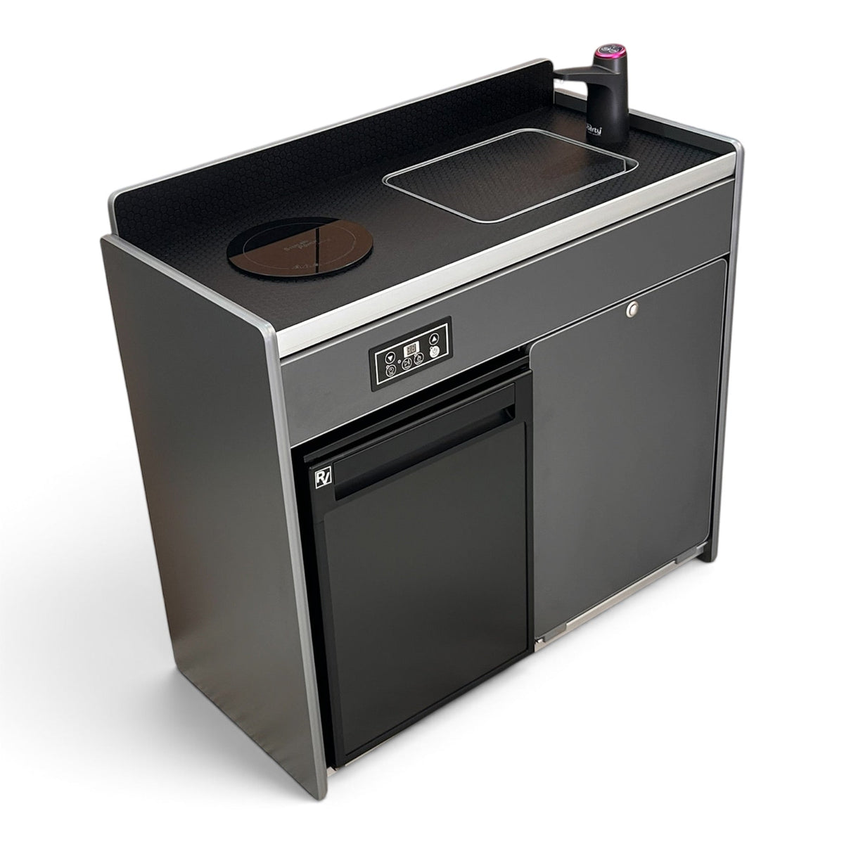 IN STOCK Vangear X-Pod - Electric (Gen2.2) Campervan kitchen Carbon Grey (fridge not included) - Vangear UK