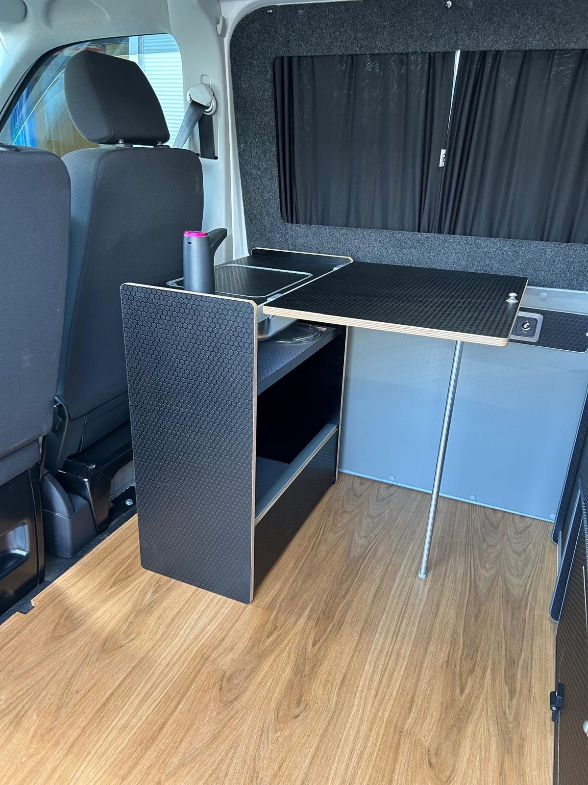 LIMITED EDITION Vangear Nano - Pod Campervan Kitchen (Ply Edge - Black Hex) gen2.2 - Vangear UK