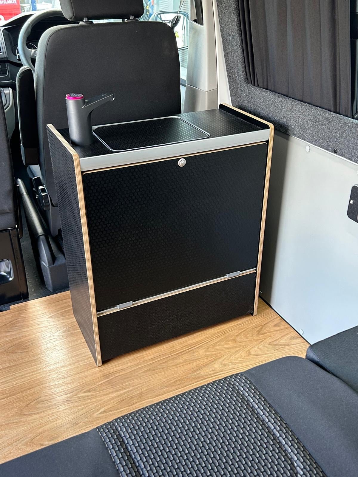 LIMITED EDITION Vangear Nano - Pod Campervan Kitchen (Ply Edge - Black Hex) gen2.2 - Vangear UK