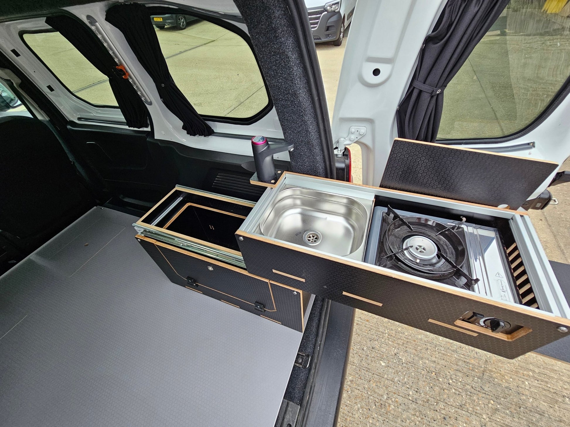 NEW Vangear Caddy - Pod 2.0 sliding campervan kitchen (easy 3 part assembly - NOT flat pack) - Vangear UK