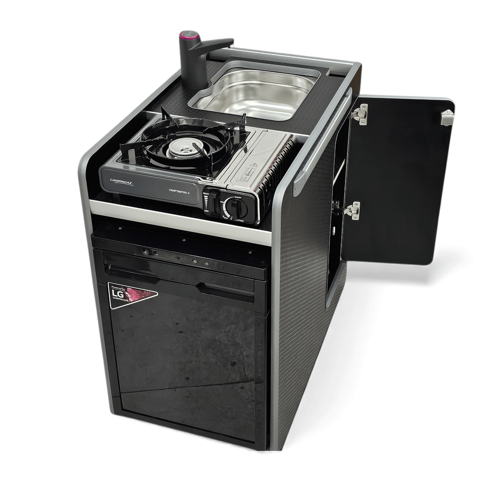 NEW Vangear CRX - Pod 3.0 campervan fridge pod - Black or Carbon Grey (fridge not included) - Vangear UK