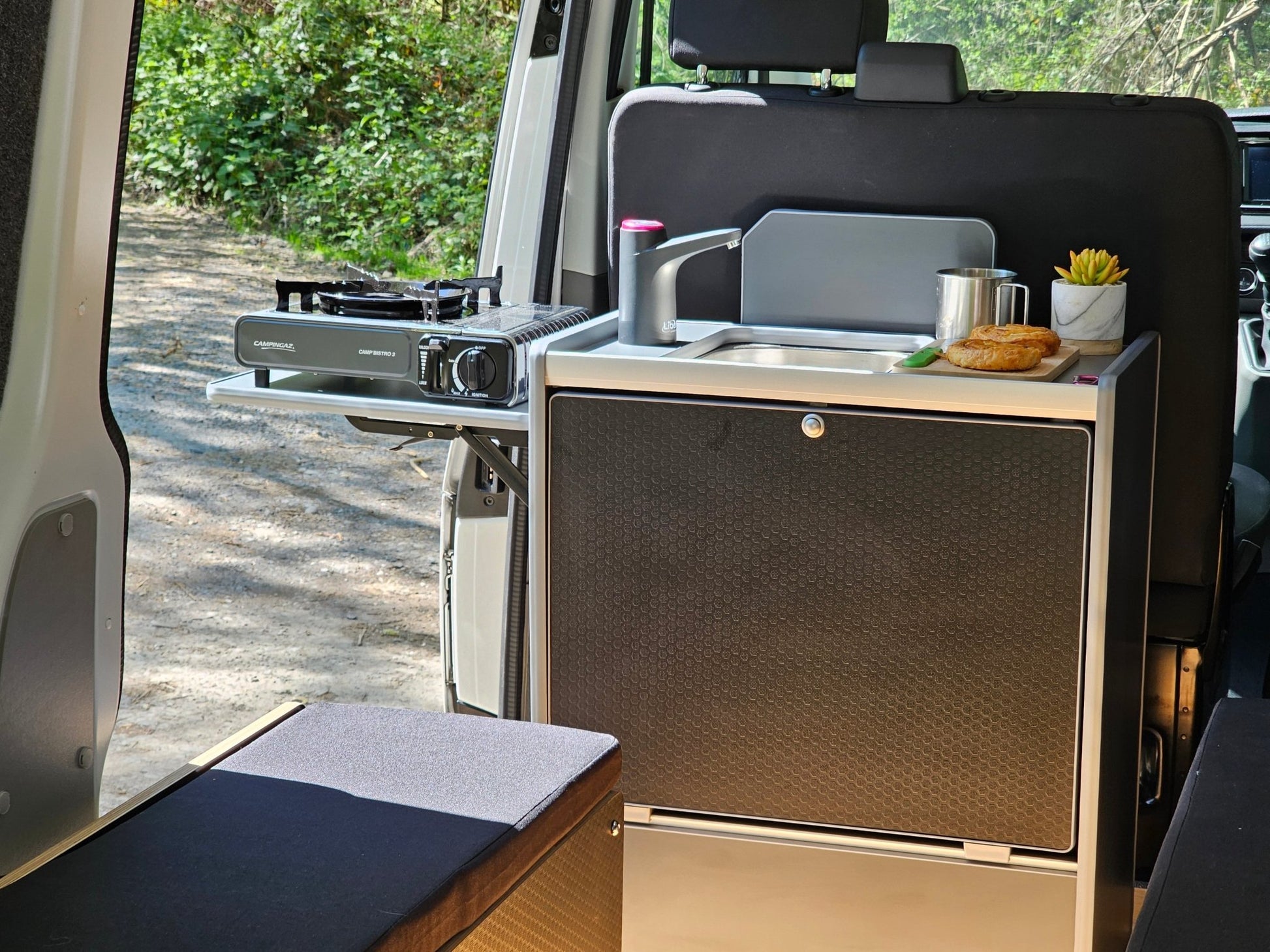 NEW Vangear Nano - Pod Campervan Kitchen NEW 3.0 Black or Carbon Grey - Vangear UK