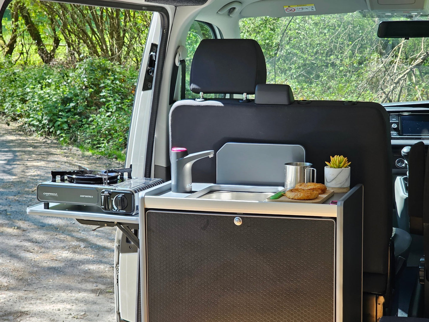 NEW Vangear Nano - Pod Campervan Kitchen NEW 3.0 Black or Carbon Grey - Vangear UK