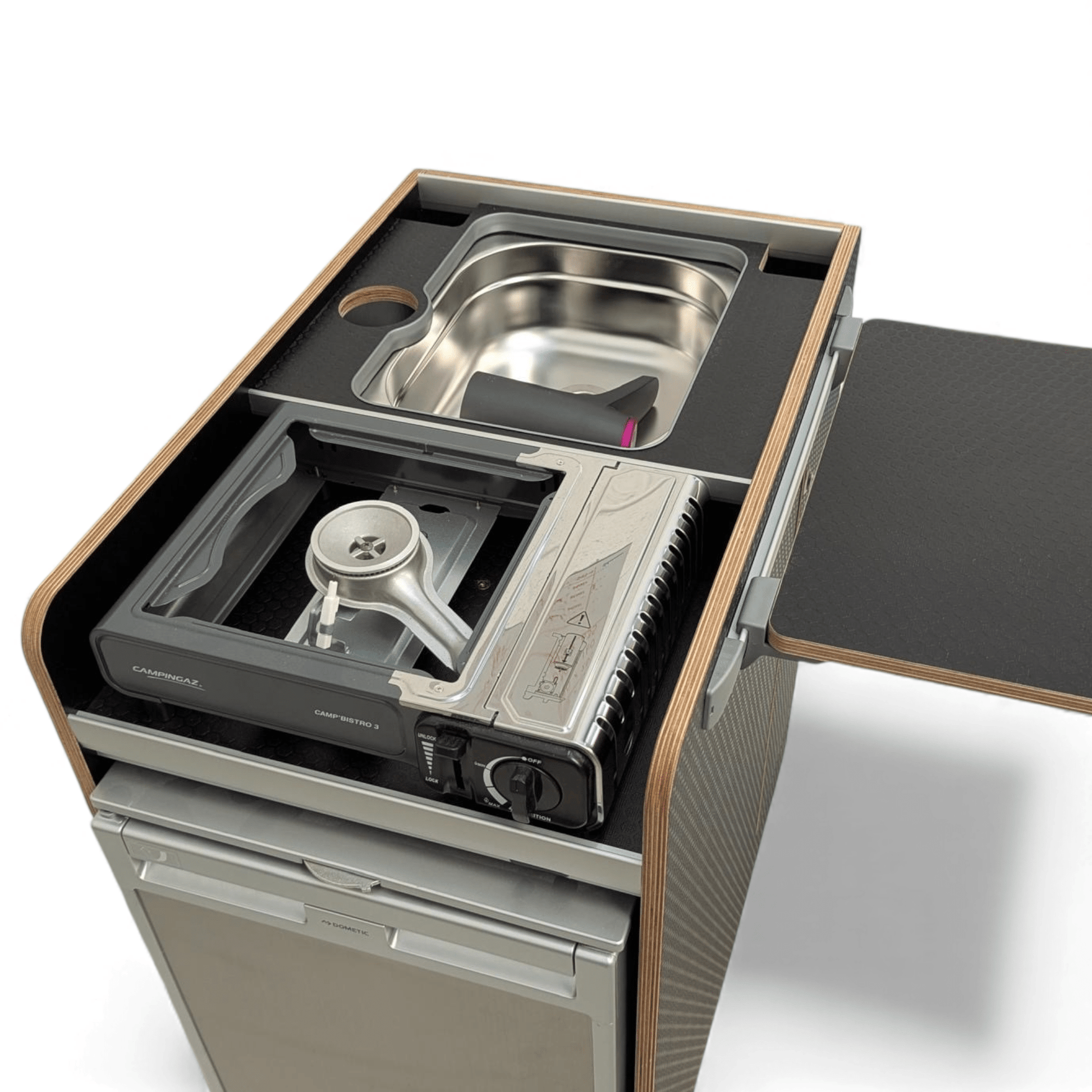 NEW Vangear stove CRX - Pod 3.0 campervan fridge pod - Black or Carbon Grey (fridge not included) - Vangear UK