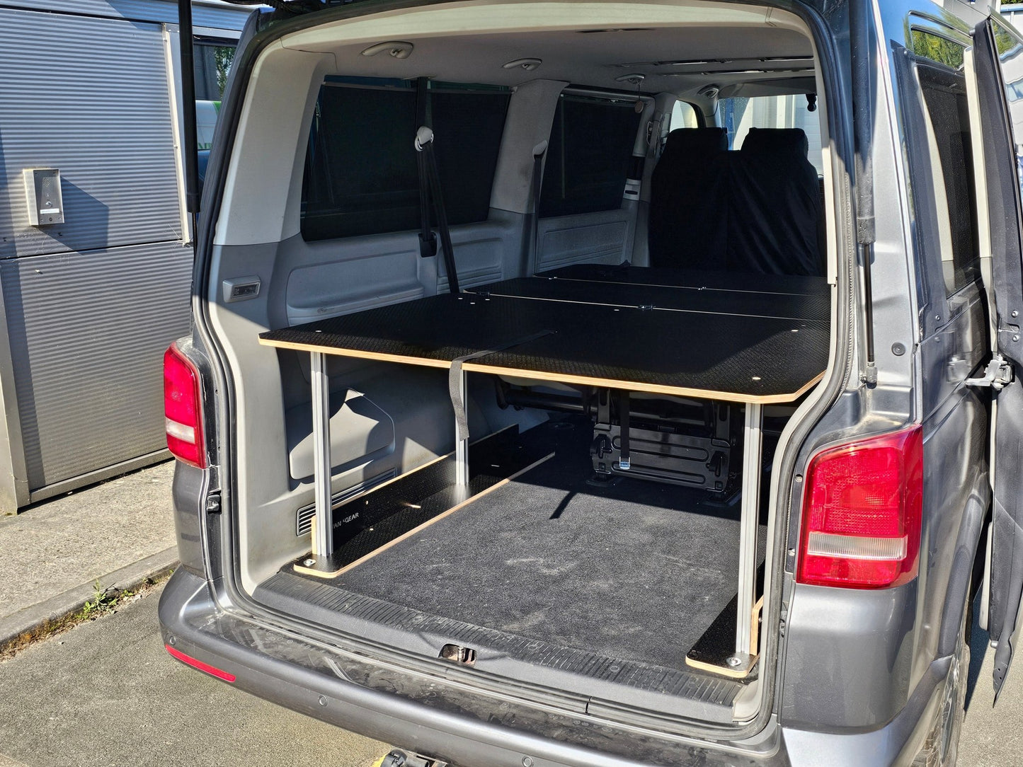 NEW Volkswagen Siesta Bed 2.0 campervan Bed for 3rd row seats (LWB) Transporter or Shuttle T5 T6 T6.1 - Vangear UK