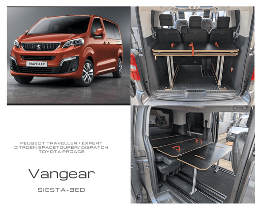 SEPT SALE - Vangear 2nd/3rd row - Siesta Bed 2.0 (Mattress INCLUDED) - Spacetourer/Traveller/Proace campervan Bed - Vangear UK