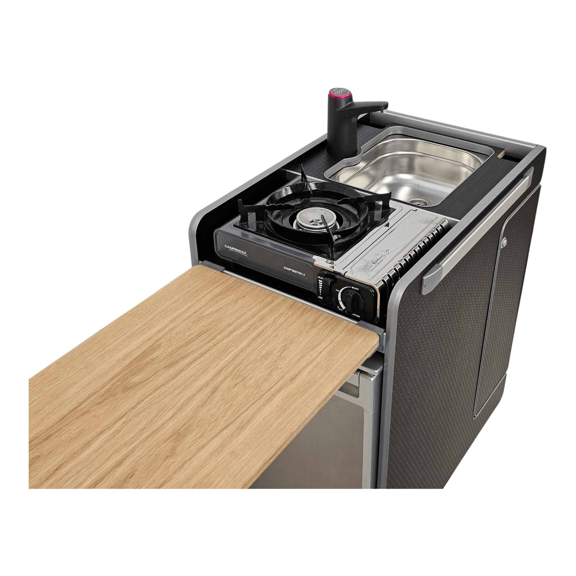 Vangear CRX - Pod 2.3 campervan fridge pod - Black or Grey (fridge not included) - Vangear UK