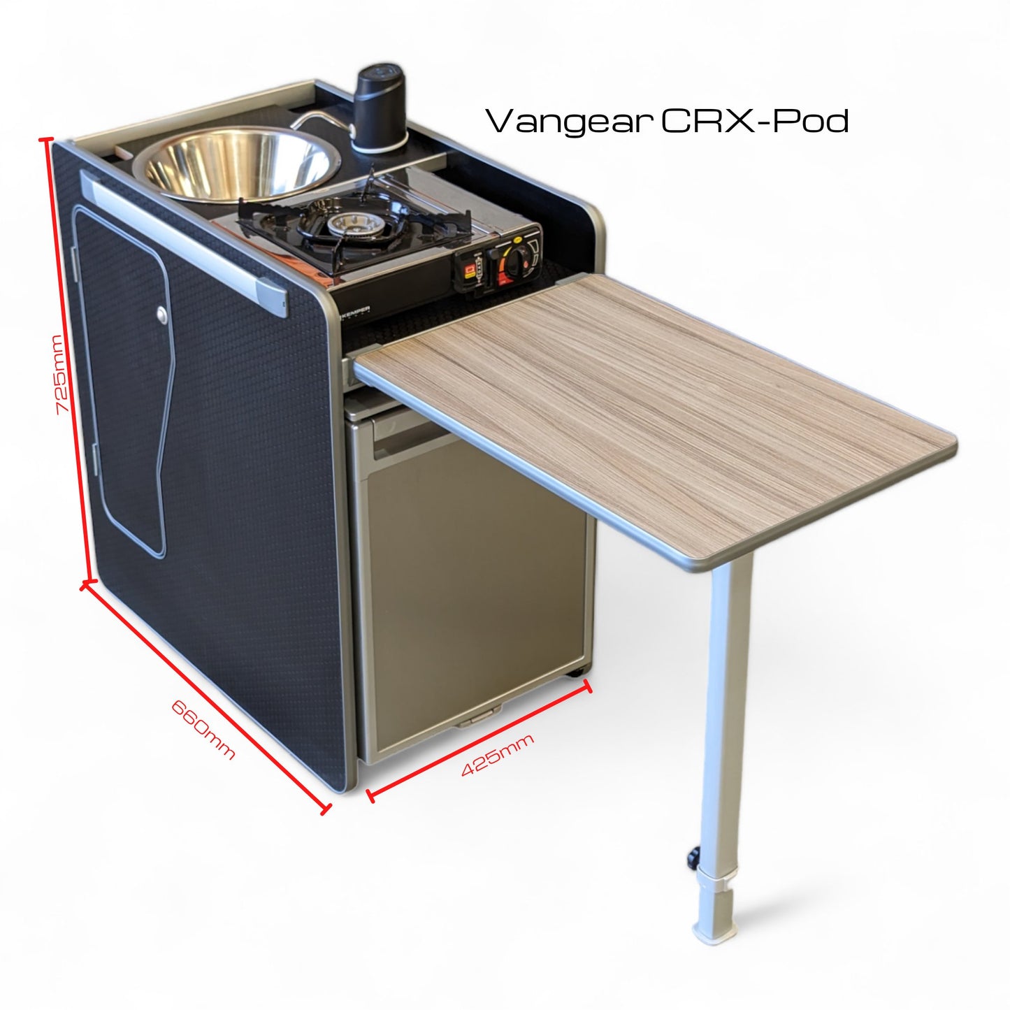 Vangear CRX-Pod campervan fridge pod (Black) - Vangear UK
