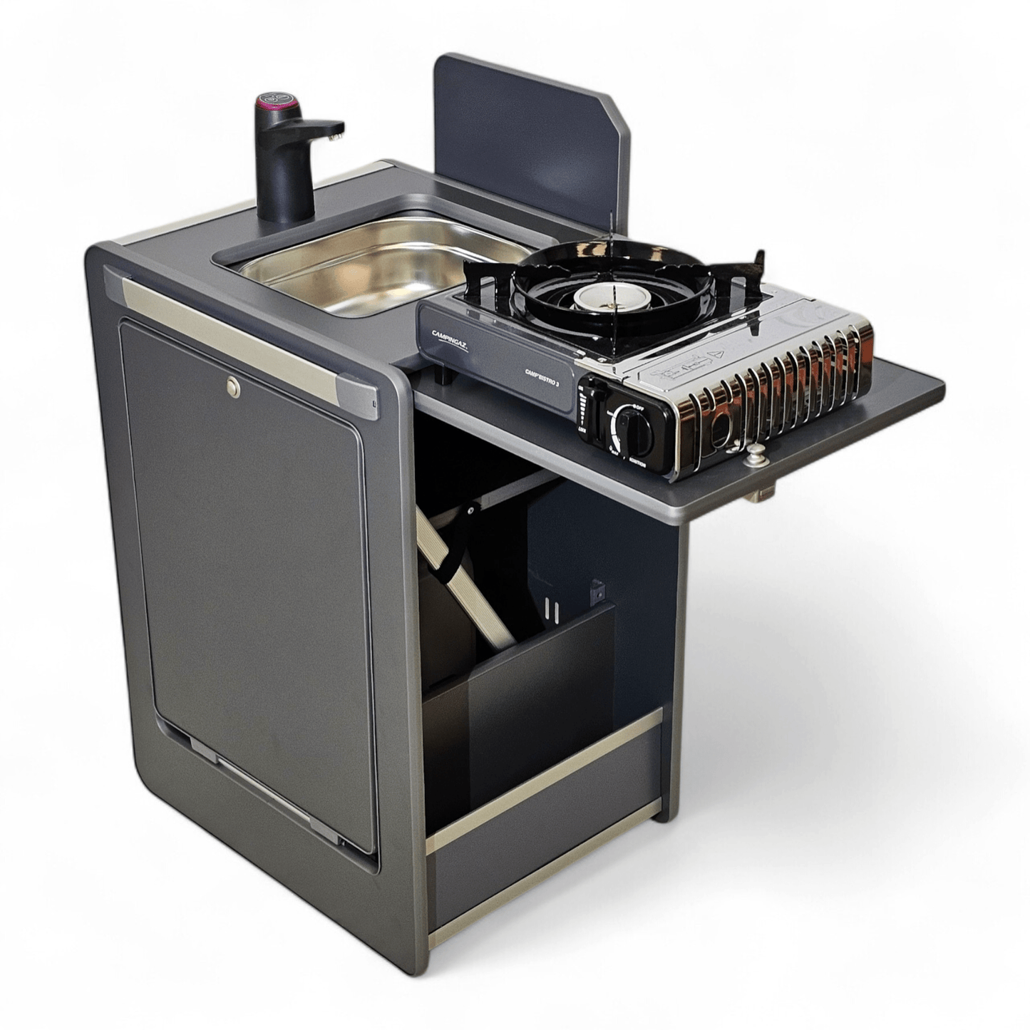 Vangear Mini - Pod Campervan Kitchen Pod 3.0 - Black or Carbon Grey - Vangear UK