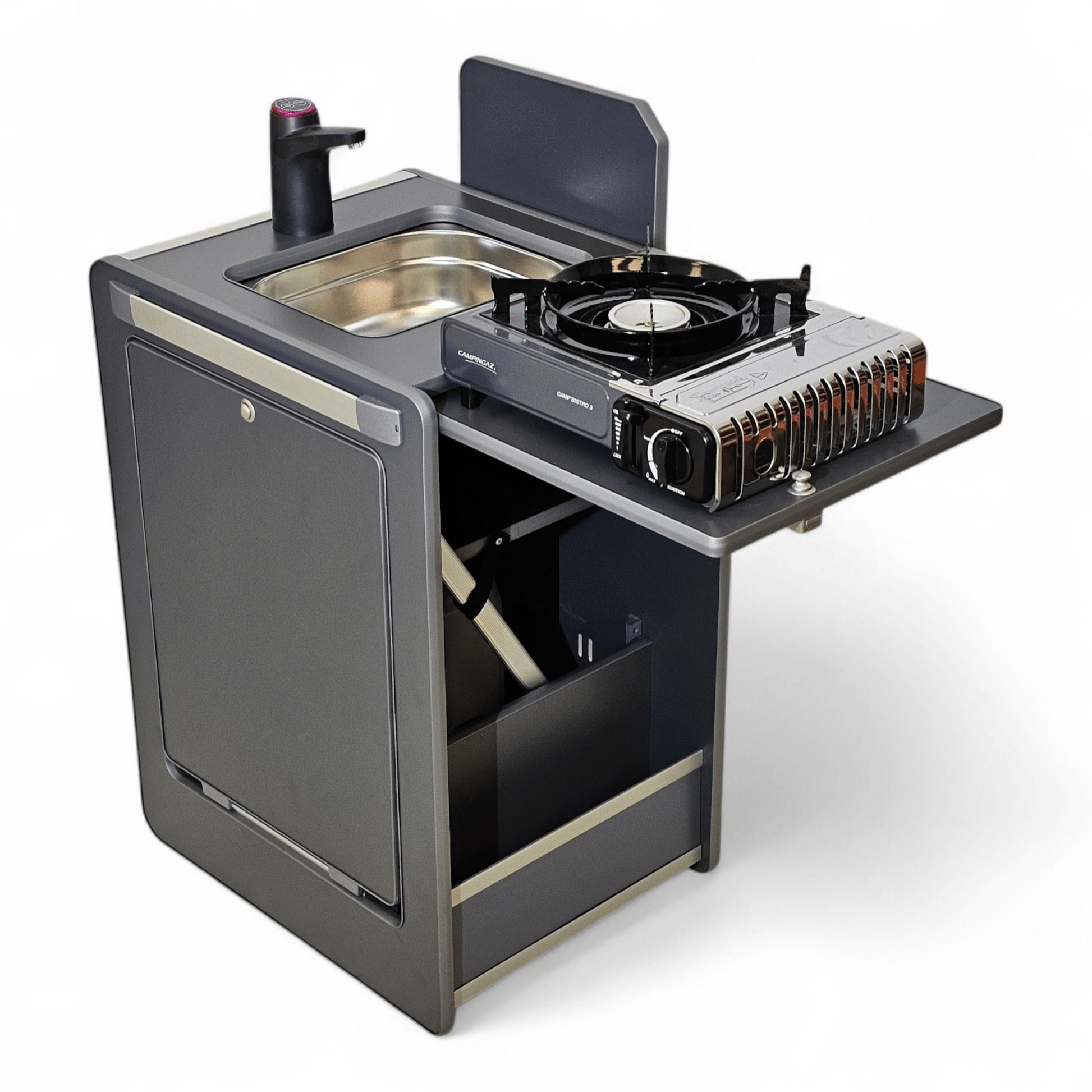 Vangear Mini - Pod Campervan Kitchen Pod 3.0 - Black or Carbon Grey - Vangear UK