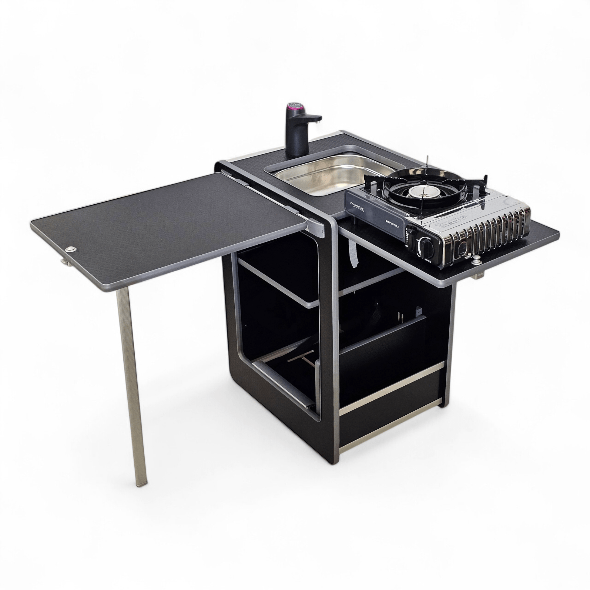 Vangear Mini - Pod Campervan Kitchen Pod 3.0 - Black or Carbon Grey - Vangear UK