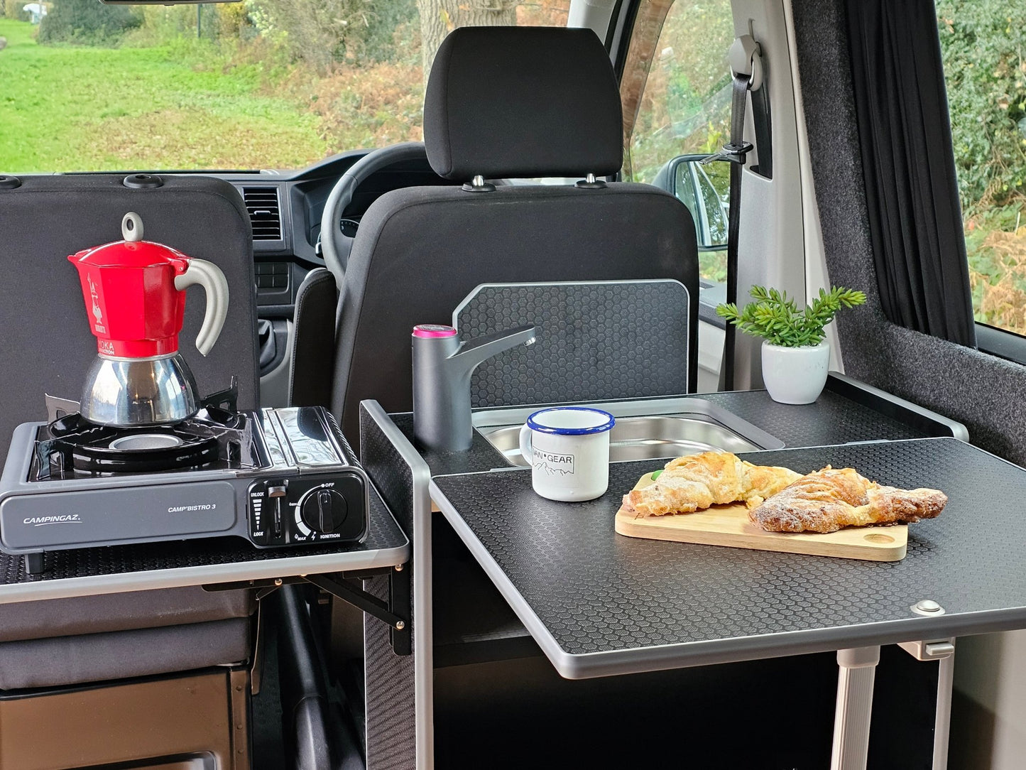 Vangear Nano - Pod Campervan Kitchen 2.2 - Black or Grey - Vangear UK