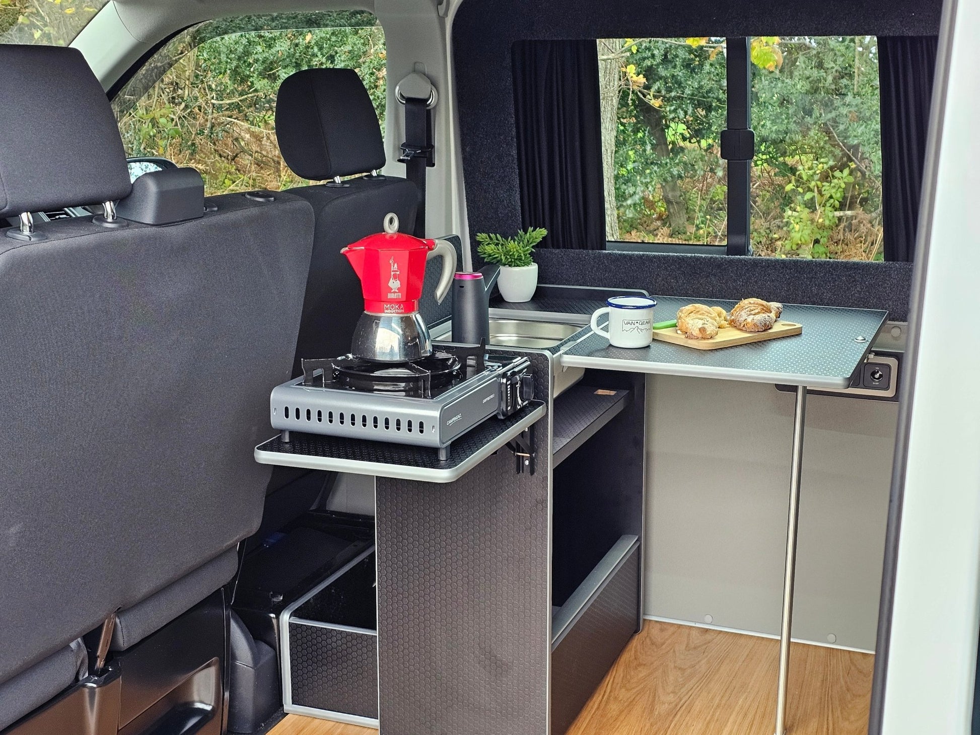 Vangear Nano - Pod Campervan Kitchen 2.2 - Black or Grey - Vangear UK