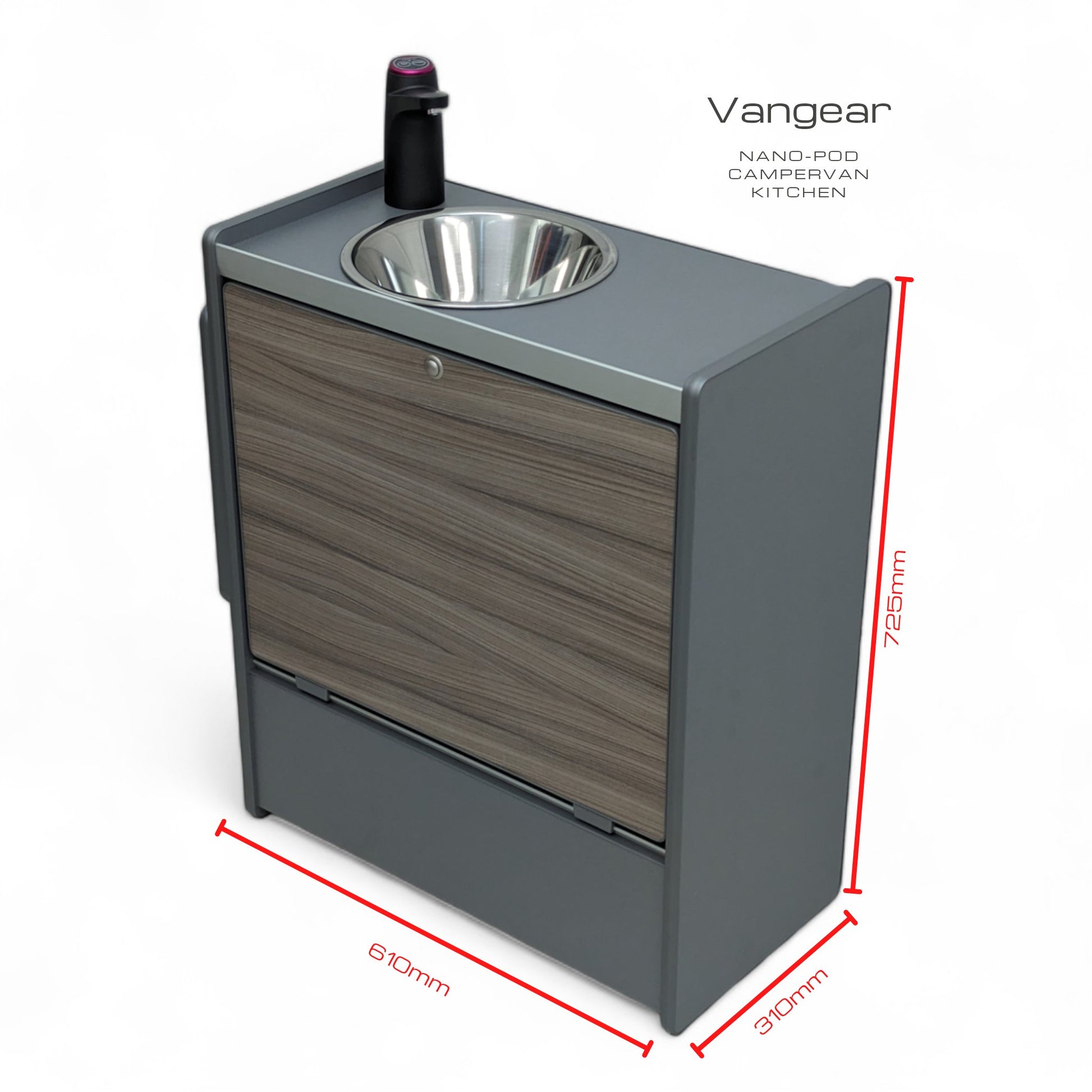 Vangear Nano-Pod Campervan Kitchen (Black) gen2.1 - Vangear UK